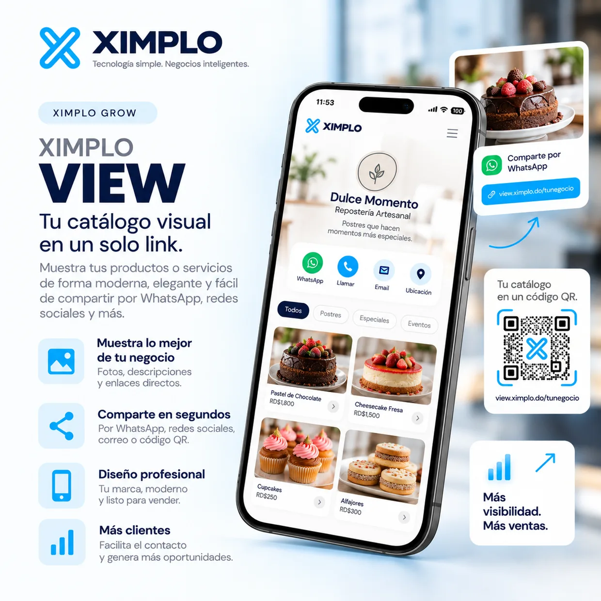 XIMPLO View: tu catálogo visual en un solo enlace, fácil de compartir por WhatsApp